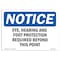 Signmission OSHA Sign, Eye Hearing & Foot Protection Required, 10in X 7in Plastic, 10" W, 7" H, Landscap OS-NS-P-710-L-12368 - alternate 1